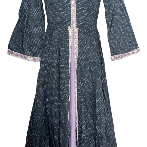 Handmade Vintage 1980's Prairie Style Floral Collared Maxi Dress Girl's 8 - Picture 3 of 10